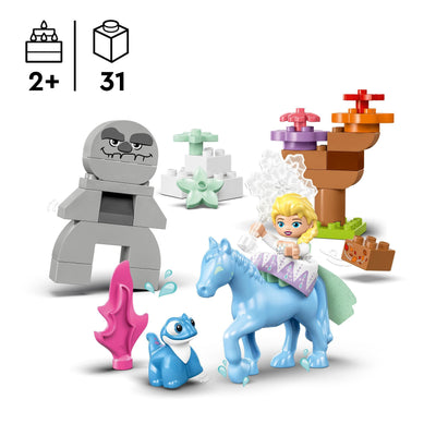LEGO DUPLO Disney ELSA und Bruni im Zauberwald - Lernspielzeug zu Die Eiskönigin 2 für Kleinkinder ab 2 Jahren - Spielzeug Mädchen & Jungen – 4 Figuren mit ELSA Minifigur – Kinder Geschenk – 10418