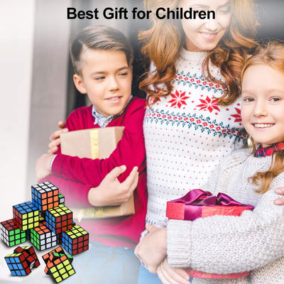 12 Stück Mini Zauberwürfel Set, Party Mitgebsel Magic Würfel für Kindergeburtstag Gastgeschenke Weihnachten Reisespiele Kindergeburtstag (3 * 3 * 3cm)