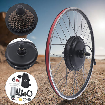 Queeucaer 28 Zoll 48V 1500W E-Bike Hinterrad Umbausatz LCD Motor Conversion Kit(außer Batterie)