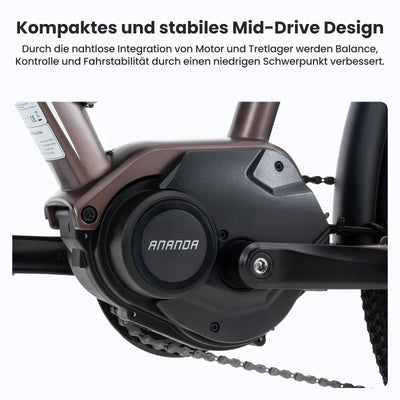 Touroll MA2 27.5'' E-Bike für Erwachsene, Cityräder Elektrofahrrad mit 250W 70N.M Mittelmotor Motor und 36V 468Wh Akku, Reichweite 100km, Hydraulische Scheibenbremse Ebikes für Herren Damen (Grau)