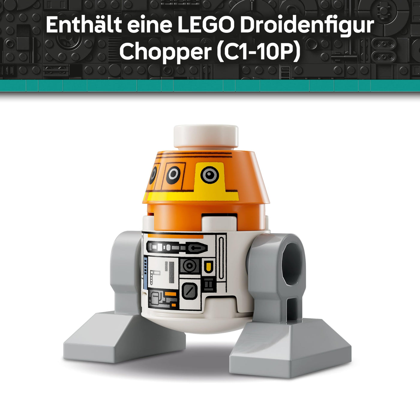 LEGO Star Wars 75416 Ahsoka Astromech-Droide Chopper (C1-10P) Figur - Spielzeug mit beweglichem Kopf, abnehmbaren Armen und Mittelrad - Geschenk für Ahsoka-Fans, Jungen und Mädchen ab 10 Jahren