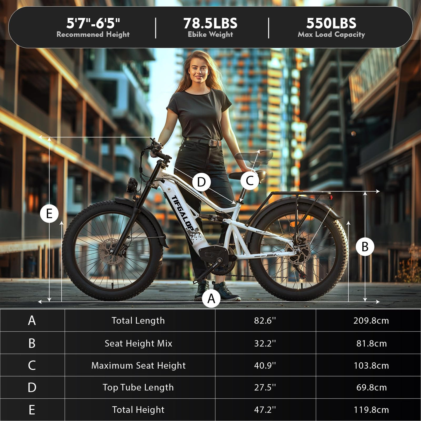 Tifgalop 26-Zoll-Offroad-Elektrofahrrad, Unisex für Erwachsene, Vollfederung, 7 Gänge, 52 V 19 Ah Lithiumbatterie, Reichweite bis zu 45-90 km