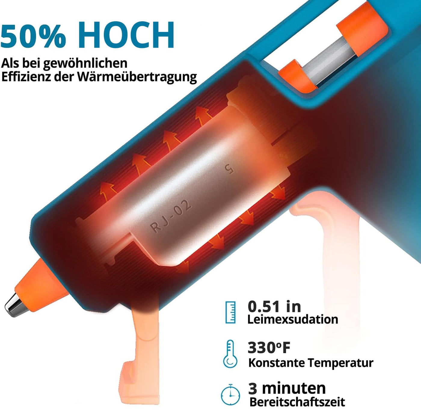 Heißklebepistole 50W Tilswall, Klebepistole mit 75pcs Klebesticks 7mm x 130mm Transparente Klebepistole Set für Schule DIY Kunst, Handwerk und Schnelle Reparaturen in Haus