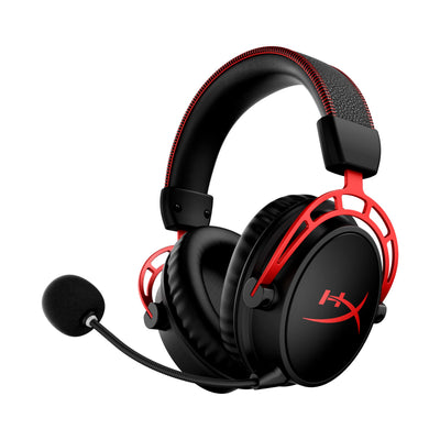 HyperX Cloud Alpha Wireless Gaming-Headset , 300h Akkulaufzeit, DTS Headphone mit 3D Audio, Dual Chamber Treiber, 2,4 GHz kabellos, Abnehmbares Mikrofon mit Geräuschunterdrückung, Schwarz-Rot