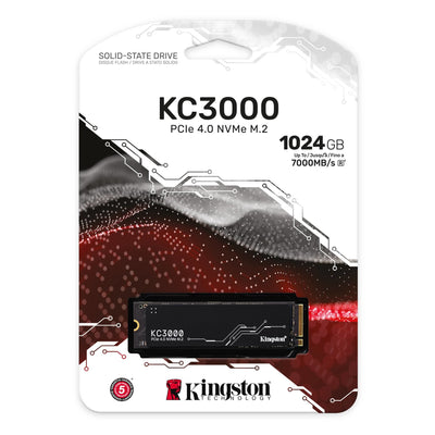 Kingston KC3000 PCIe 4.0 NVMe M.2 SSD - Hochleistungsspeicher für Desktop- und Laptop-PCs -SKC3000S/1024G Schwarz 1024GB