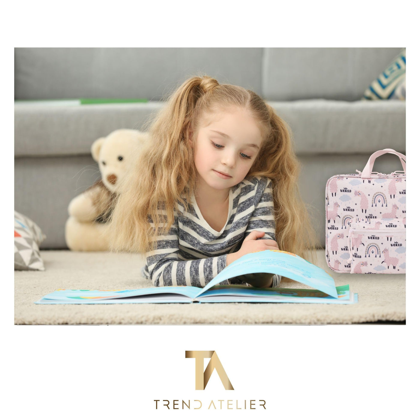 TA Trend Atelier Aufbewahrungs-/Transport-Tasche für tiptoi Bücher, Stift und Zubehör (Rosa-Lama)