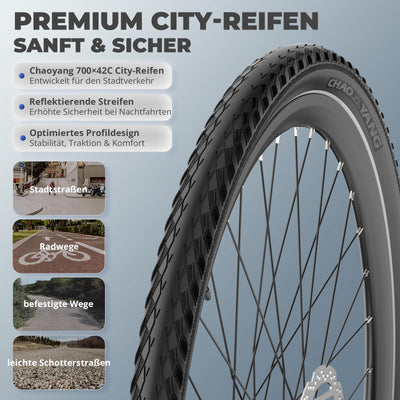 2025 Fafrees 700W E Bike für Erwachsene Akku 36V 10AH [ Offiziell ] Ebike Damen 250W, Elektrofahrrad Herren 25km/h, Elektrisch Fahrrad 100KM, Mountainbike MTB 150kg, Pedelec 700*42C, E Citybike 40N.m