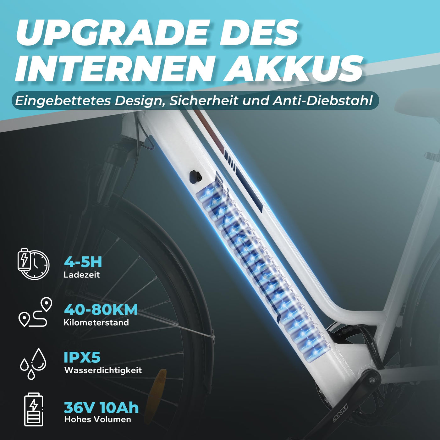 VARUN E-Bike Damen 28 Zoll City Bike Tiefeinsteiger | 36V 360Wh Akku | Drehmomentsensor | 3 Modi, 6-Gang, LCD | CE, mit Korb & Gepäckträger | 90% vormontiert
