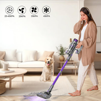 Vistefly V15s Max Akku Staubsauger Kabellos 45000Pa, 580W Kabelloser Staubsauger mit Touchscreen 8 in 1 Staub Automatisch Erkennen 70 Minuten Laufzeit für Tierhaare Hartböden Teppich