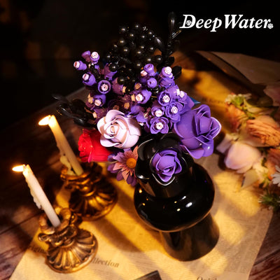 Ideas Halloween Blumen Rosen Spielzeug Klemmbausteine Bausteinen，Kompatibel Mit Lego Flowers Geschenk für Erwachsene Frauen Mädchen Home Deko für Geburtstag, Muttertag, Weihnachten 8-16+（822PSC）