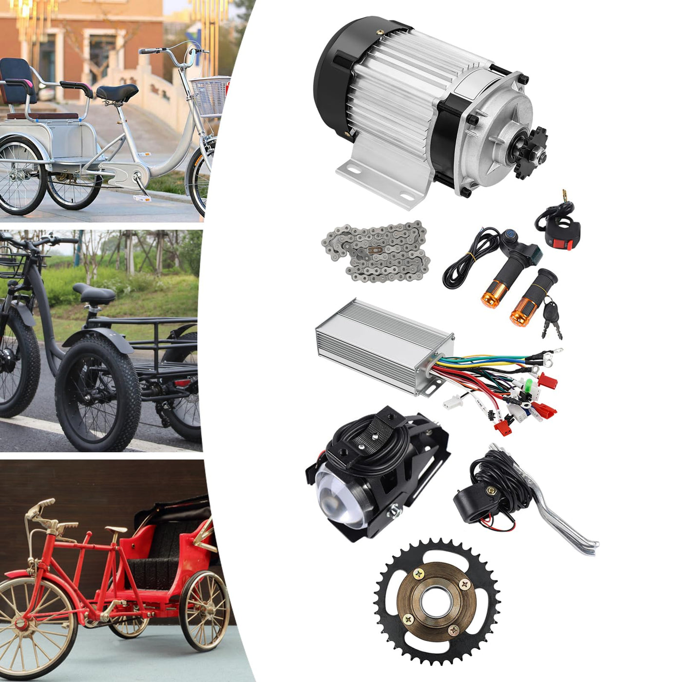 Jerool 48 V, 750 W, Umrüstsatz für Dreiräder, bürstenlos mit Steuerung, geeignet für Dreiräder