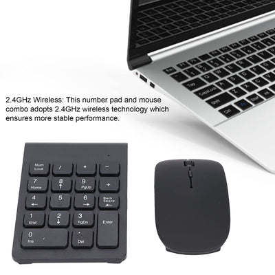 Wiederaufladbarer Kabelloser Nummernblock Und Maus,Kombination aus Kabellosem Nummernblock Und Maus, 2.4-GHz-Kombination aus Tragbarem, Ultraflachem USB-Ziffernblock Und Maus Für Windows-Laptops