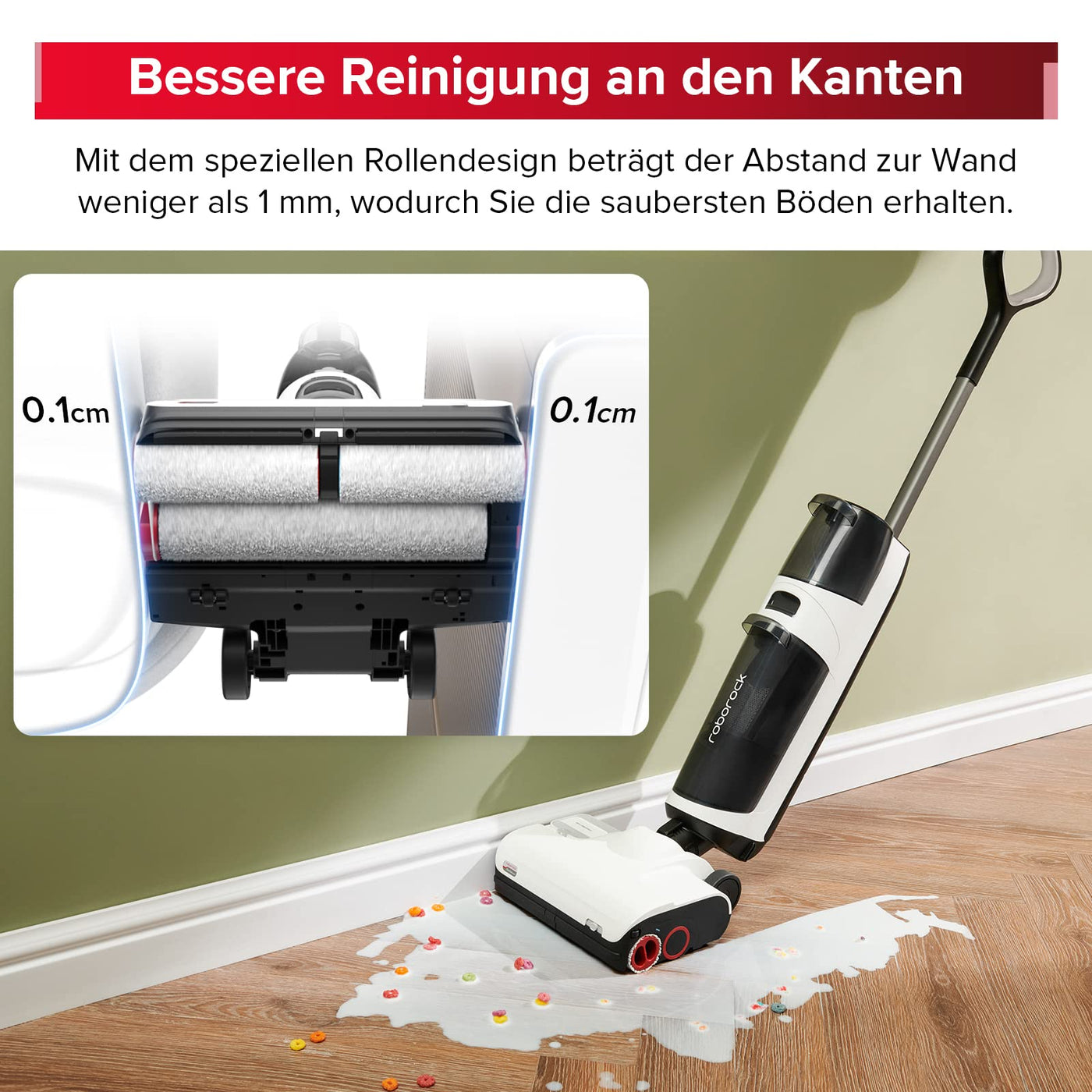 roborock Dyad Pro Nass Trockensauger Kabelloser Staubsauger 17000pa Automatische Trocknung & Selbstreinigend Wischsauger mit APP-Steuerung, Doppelte Wassertanks für Harte Böden