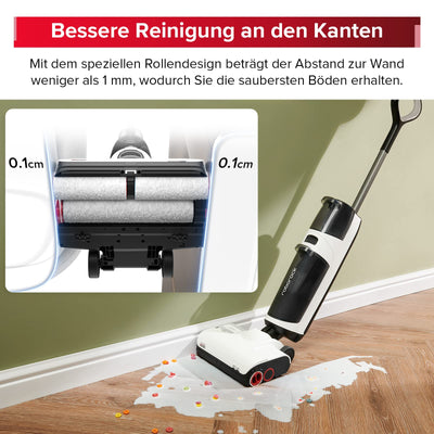 roborock Dyad Pro Nass Trockensauger Kabelloser Staubsauger 17000pa Automatische Trocknung & Selbstreinigend Wischsauger mit APP-Steuerung, Doppelte Wassertanks für Harte Böden