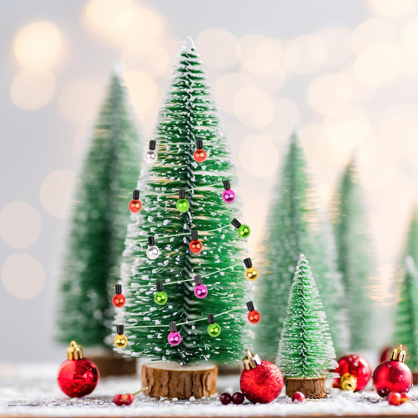 2 Stücke Wichtel Lichterkette Miniatur, 90cm Wichtel Zubehör Lichterkette, Puppenhaus Zubehör, Miniatur Bunte Lampe für Weihnachtsdeko Puppenhaus Möbel, Kinder Geschenk