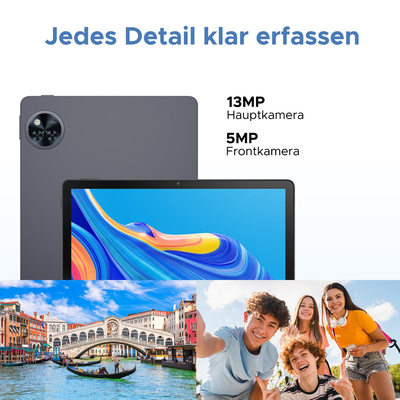 DOOGEE U11 Pro Android 15 Tablet 11 Zoll, 30GB RAM+256GB ROM (2TB TF) 8580mAh,90-Hz-Display, Unisoc T7200 Octa Core Tablet PC, 13MP+5MP, 5G WiFi/Widevine L1/ GPS/Face ID/OTG [Grau]