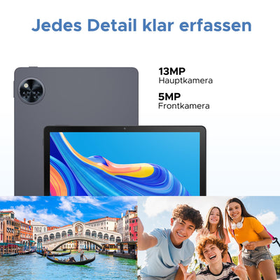 DOOGEE U11 Pro Android 15 Tablet 11 Zoll, 30GB RAM+256GB ROM (2TB TF) 8580mAh,90-Hz-Display, Unisoc T7200 Octa Core Tablet PC, 13MP+5MP, 5G WiFi/Widevine L1/ GPS/Face ID/OTG [Grau]