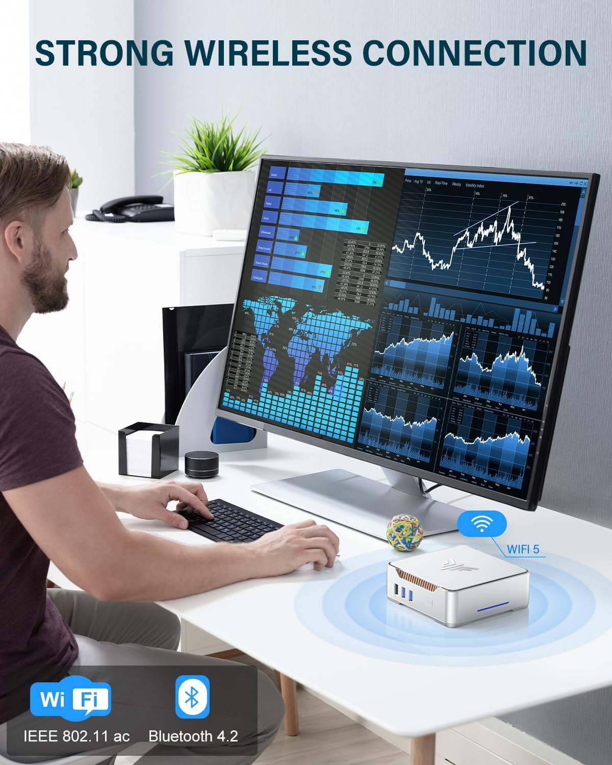 NiPoGi GK3 Plus Mini PC, Ιntel Alder Lake-N95(bis zu 3,40 GHz), 16GB DDR4 512GB M.2 SSD Mini Desktop Computer, 2X HDMI, 4K UHD Triple Display, Dual WiFi, Micro PC mit VESA für Büro/Heim.