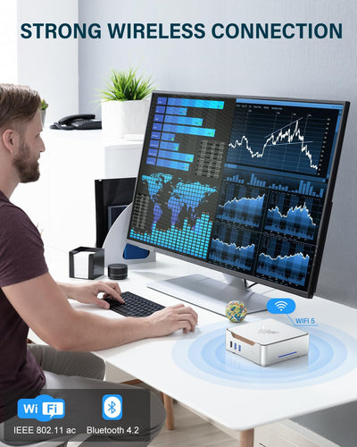 NiPoGi GK3 Plus Mini PC, Ιntel Alder Lake-N95(bis zu 3,40 GHz), 16GB DDR4 512GB M.2 SSD Mini Desktop Computer, 2X HDMI, 4K UHD Triple Display, Dual WiFi, Micro PC mit VESA für Büro/Heim.