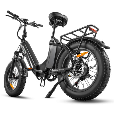 E Bike Klapprad 20 Zoll Elektrofahrräder，E-Faltrad Damen und Herren, 48V 18A*2 Doppelbatterien|250W Heckmotor & 25km/h, Hydraulische Bremse, Tiefeinsteiger E-City Bike/Falt-Pedelec für Erwachsene