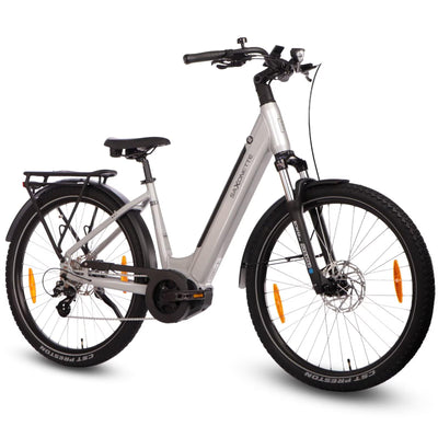 SAXONETTE E Bike Damen 28 Zoll mit Mittelmotor Drehmomentsensor, Elektro Fahrrad Erwachsene mit 36V 14.5Ah Akku, 8 Gang Kettenschaltung Tiefbau-Pedelec mit Hydraulische Scheibenbremse für Damen Herren