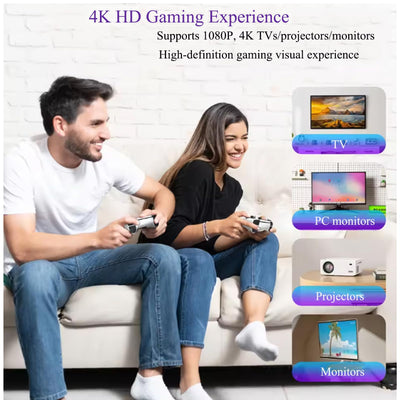 Whatsko 2025 Upgrade Retro Konsole Spielkonsole Game Stick, M15 Plus Konsole 20000+ Spielen 23 Emulator, HDMI Plug and Play TV Video Game Stick 4K mit 2 Wireless Controllern, Geschenk für Familien