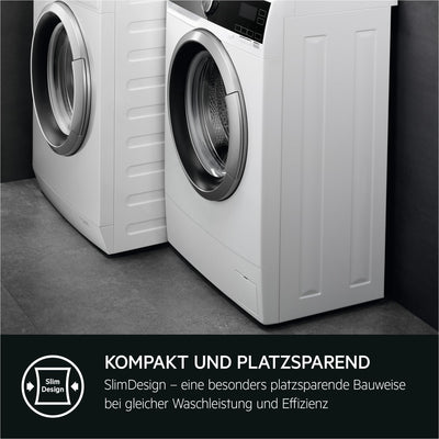 AEG LSR6F75470 Kompakte Waschmaschine mit nur 487 mm Tiefe/Serie 6000 mit ProSense® / 7,0 kg/Leise/Mengenautomatik/Kindersicherung/Wasserstopp / 1400 U/min