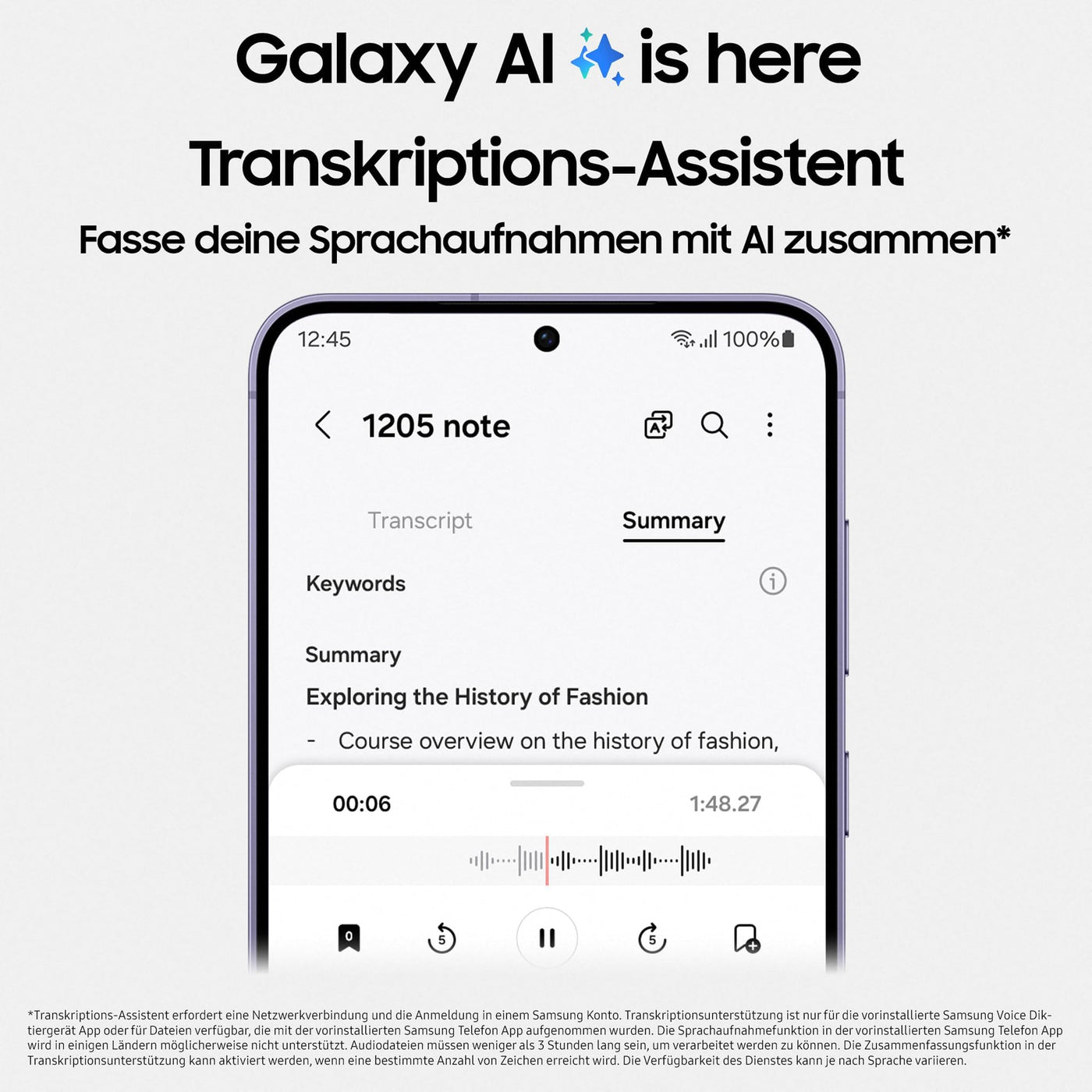 Samsung Galaxy S24 AI Smartphone, Android-Handy ohne Vertrag, 8 GB RAM, 256 GB Speicher, 50-MP-Kamera, Lange Akkulaufzeit, Cobalt Violet, 3 Jahre Herstellergarantie