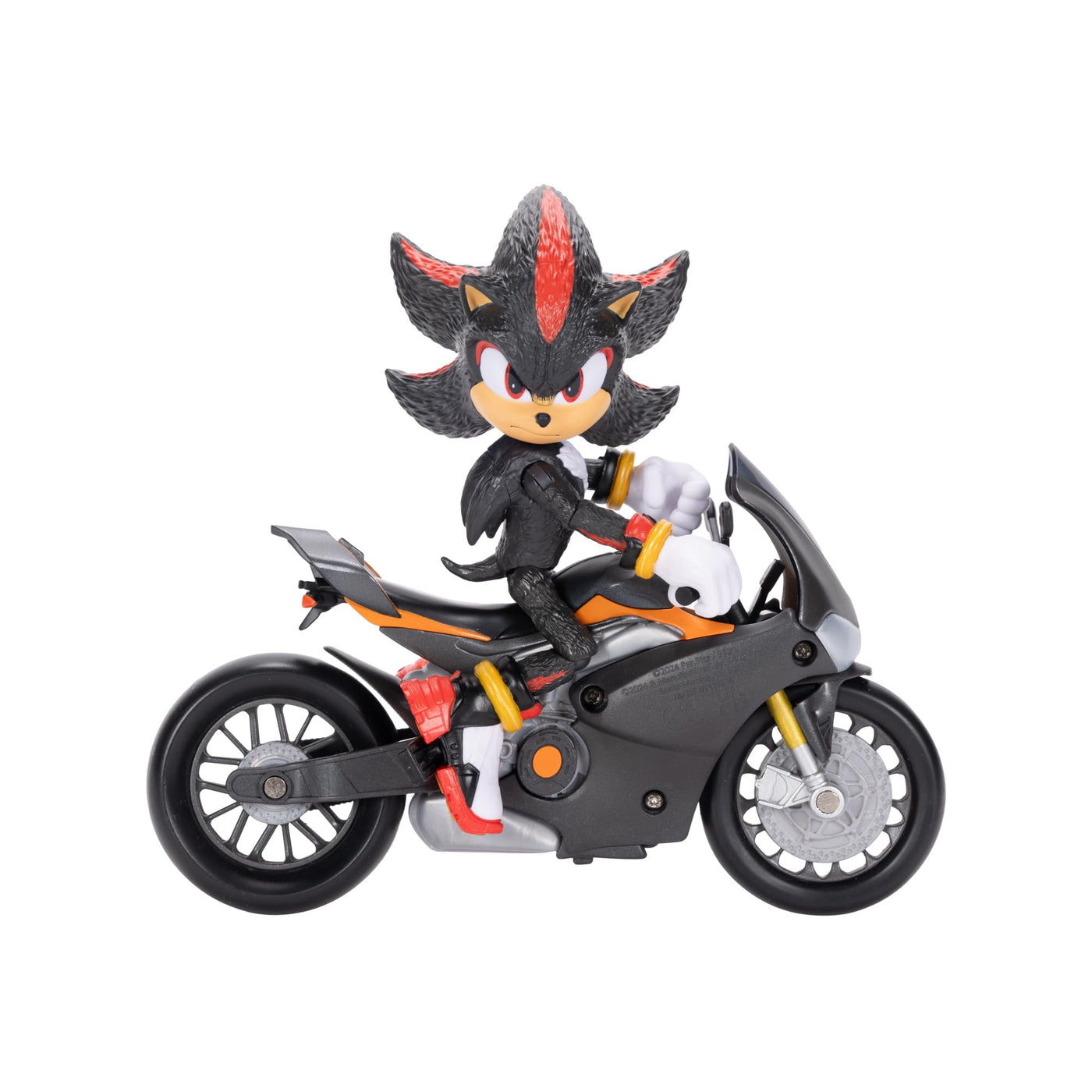 Sonic 3 der Film Shadow-Figur, 15 cm, beweglich, inklusive Shadow-Mobile von Jakks Pacific, Akustisch, Schwarz