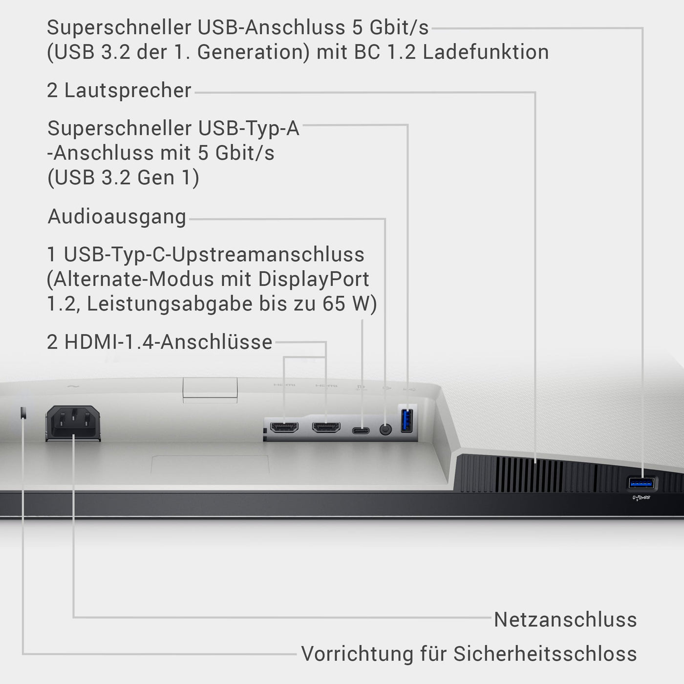 Dell S2722DC USB-C 27 Zoll QHD (2560x1440) Monitor, 75Hz, IPS, 4ms, AMD FreeSync, 99% sRGB, Eingebaute Lautsprecher, USB-C, 2x HDMI, 2x USB, 3 Jahre Garantie, Platinum Silver