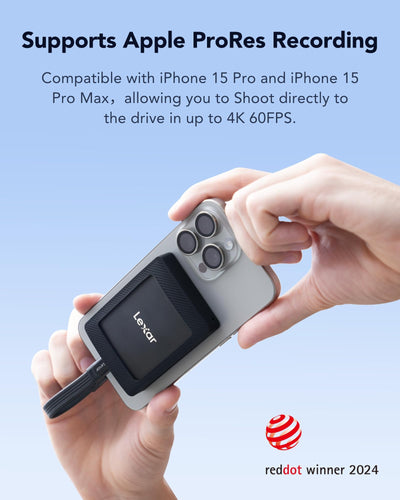 Lexar SL500M 1TB Externe SSD mit Magnetsatz, USB3.2 Gen2x2 Portable SSD, bis zu 2000MB/s Lesen, Kompaktes Externe Solid State Drive Ultra Slim Kompatibel mit iPhone 15 Serie/Mac/PS5/XBOX/Laptop/PC