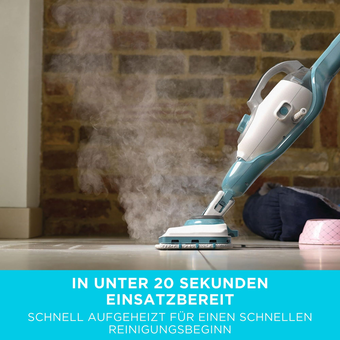 BLACK+DECKER Dampfreiniger 1600W 2in1 Dampfbesen mit Handdampfgerät (für hygienische, gründliche Sauberkeit, für die Reinigung des gesamten Haushaltes, inkl. 11-tlg. Zubehör) BHSM166DSM-QS