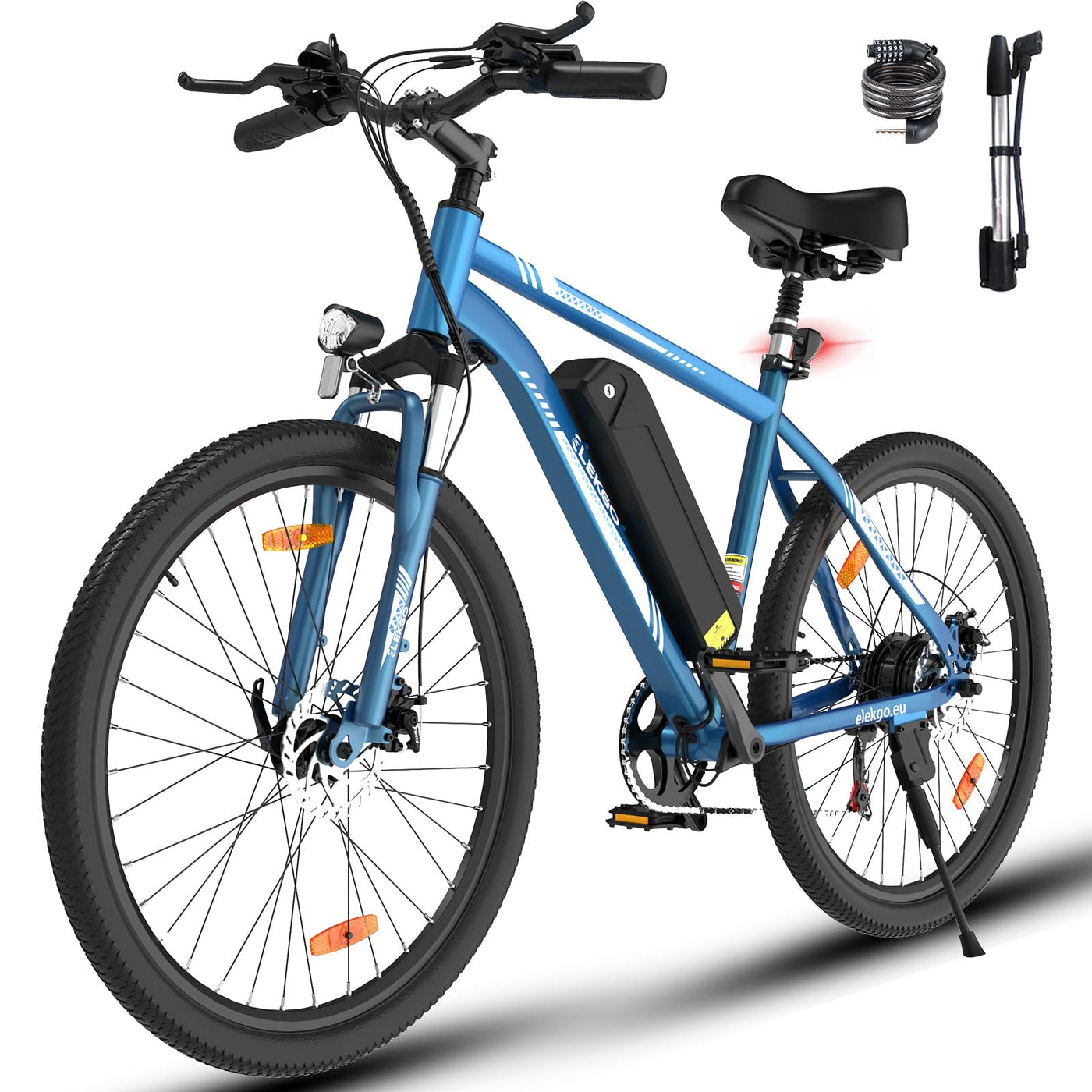 ELEKGO E-Bikes, 26 Zoll E Bike Herren Damen, 36V Abnehmbarer Lithium-Akku, 250W Motor MTB, E-Mountainbike mit 7-Gang-Elektrofahrrad Reichweite über 65KM, Ausgestattet mit stoßabsorbierenden Sitzen
