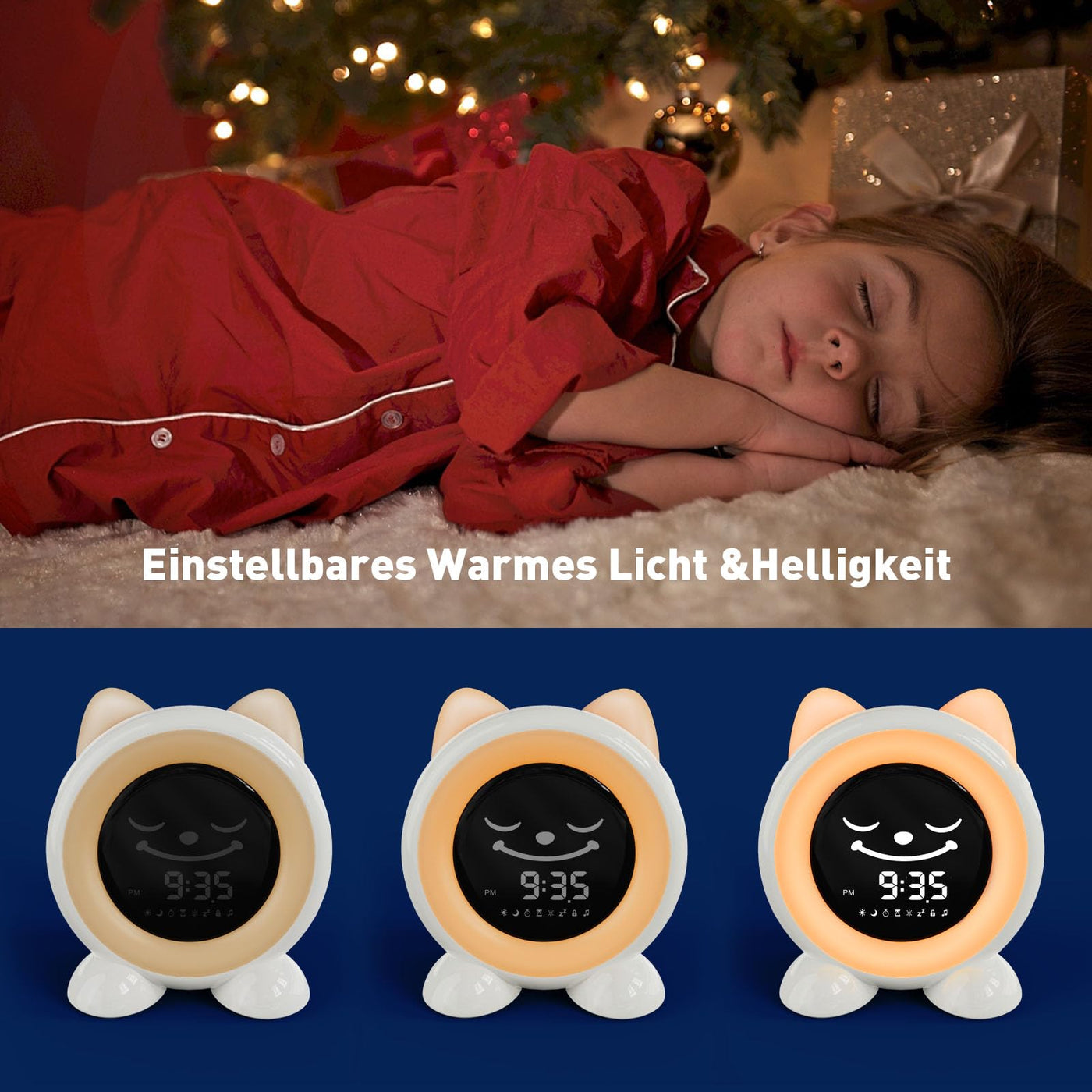 I·CODE Kinderwecker, Schlaftrainer Kinder mit Nachtlicht,Kinder Lichtwecker für Kleinkinder,Lernen von Schlafen und Aufwachen