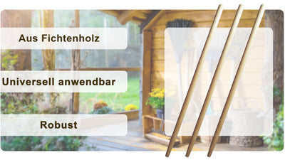 AGROHIT Werkzeugstiel, 3X Holzstiel, Gerätestiel aus Holz, Besenstiel-Set, Stiel für Besen oder Gartengeräte, Bequemer & Stabiler Besenstiel für Garten oder Zuhause, 3 Stück, Ø 2,8 cm, Länge 140 cm