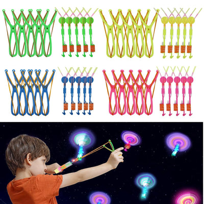 20 Stück LED Leuchtspielzeug Partyartikel, Leuchtspielzeug Schleuder, Fliegendes Spielzeug Party Set, Led licht nacht Hubschrauber, Led Springendes Spielzeug für Kinder, Mitgebsel Kindergeburtstag