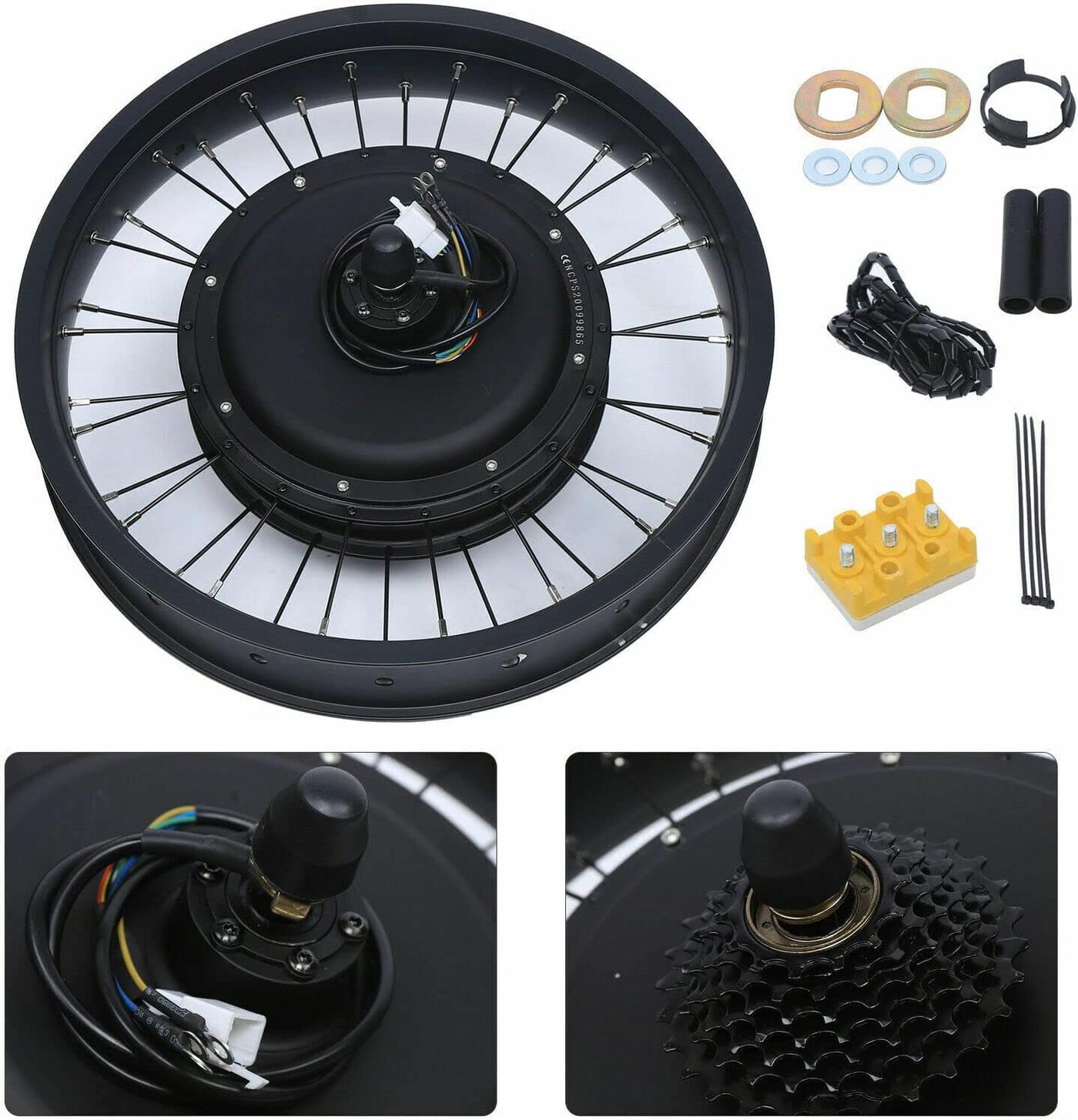 Lightakai Elektrofahrrad Umbausatz, 20 Zoll E-Bike Conversion Kit 48V 1000W Elektrofahrrad Hinterrad Umbausatz Motor E-Bike Conversion Kit (Hinterrad)