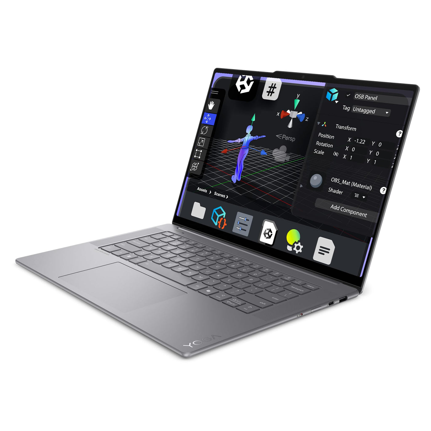 Lenovo Yoga Slim 7i Laptop, Intel Core Ultra 7-258V, 32 GB LPDDR5x RAM, 2 TB PCIe SSD, 15.3" 2.8K Display, Intel Arc Grafik 140V, QWERTZ Tastatur, Windows 11 Home, Luna Grey