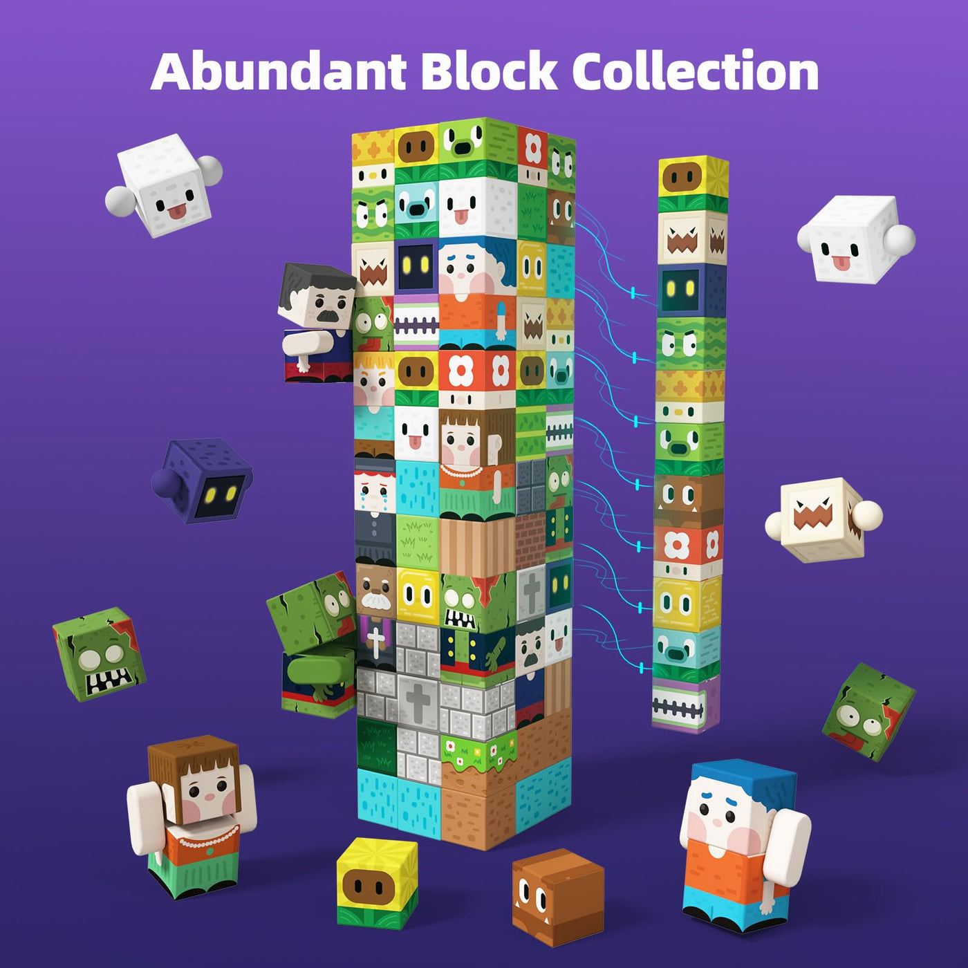 GobiDex Magnetische Bausteine 2.5 cm 100 Stück - Zomblock Magnetbausteine für Kinder, Magnetblöcke Spielzeug & Knobelspiele, Kreatives Geschenk für Jungen und Mädchen ab 3 Jahren, 2025 Neu