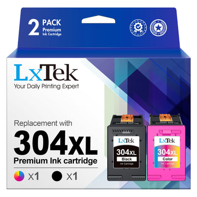 LxTek 304 XL 304XL Wiederaufbereitet Patronen Kompatibel für HP 304 Druckerpatronen für Envy 5030 5010 5020 5032 für Deskjet 2630 2620 2622 2632 2633 2634 3720 3730 3733 3735 (1 Schwarz, 1 Farbe)