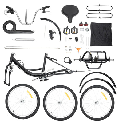 chennnls 26 Zoll 8-Gang Dreirad für Erwachsene, Dreiradfahrrad mit großem Korb, Verstellbarer Sitz Cruiser Trike Rennrad für Männer, Frauen, ältere Menschen(Schwarz Weiß)