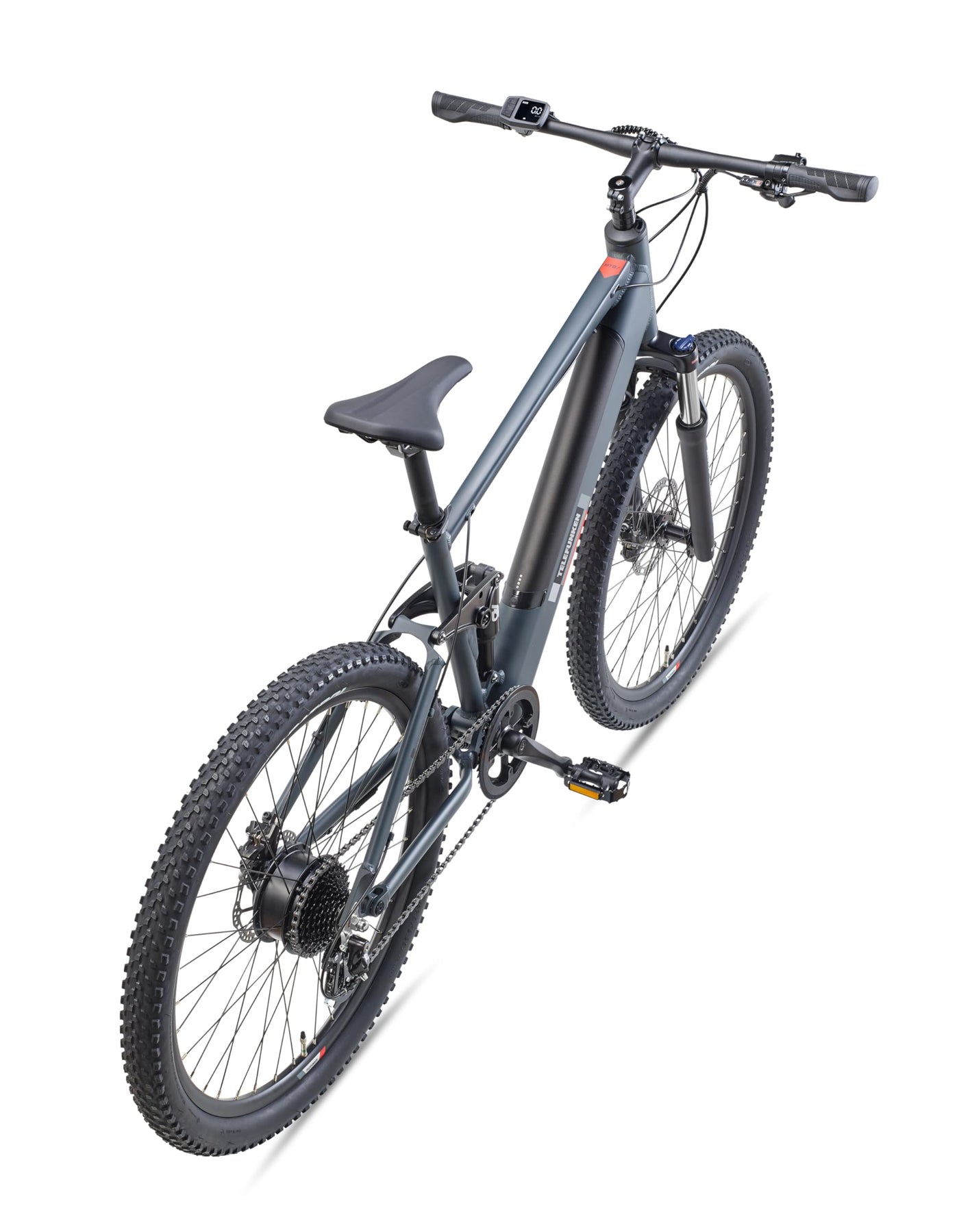 TELEFUNKEN E-Bike Mountainbike Elektrofahrrad Alu, 8 Gang Kettenschaltung - Pedelec MTB 27,5 Zoll, Hinterradmotor, 250W, Hydr. Scheibenbremsen, Grau, Aufsteiger M936