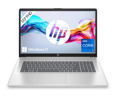 HP Laptop 17 mit Intel Core i7-1355U | 17,3" FHD Display | 16 GB DDR4 RAM | 1 TB SSD | Intel Graphics | Akkulaufzeit 8 Stunden | Windows 11 Home | QWERTZ | Silber