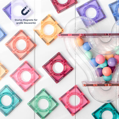 CONNETIX Magnetische Fliesen Pastell Ball Run Packen, 106 Stück