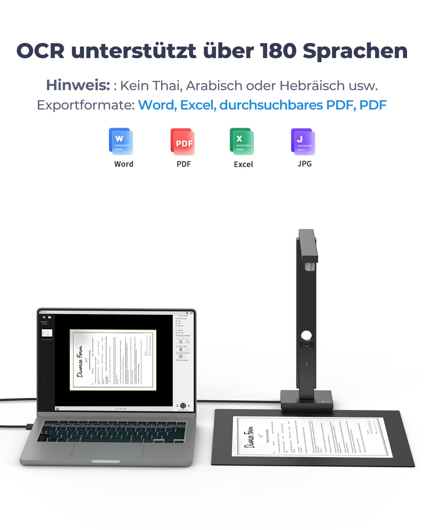 CZUR 8MP USB-Dokumentenkamera und Visualizer, A4 Dokumentenscanner tragbarer Scanner, für Lehr- und Klassenzimmer, Home-Office, kompatibel mit Windows, macOS (Lens800)