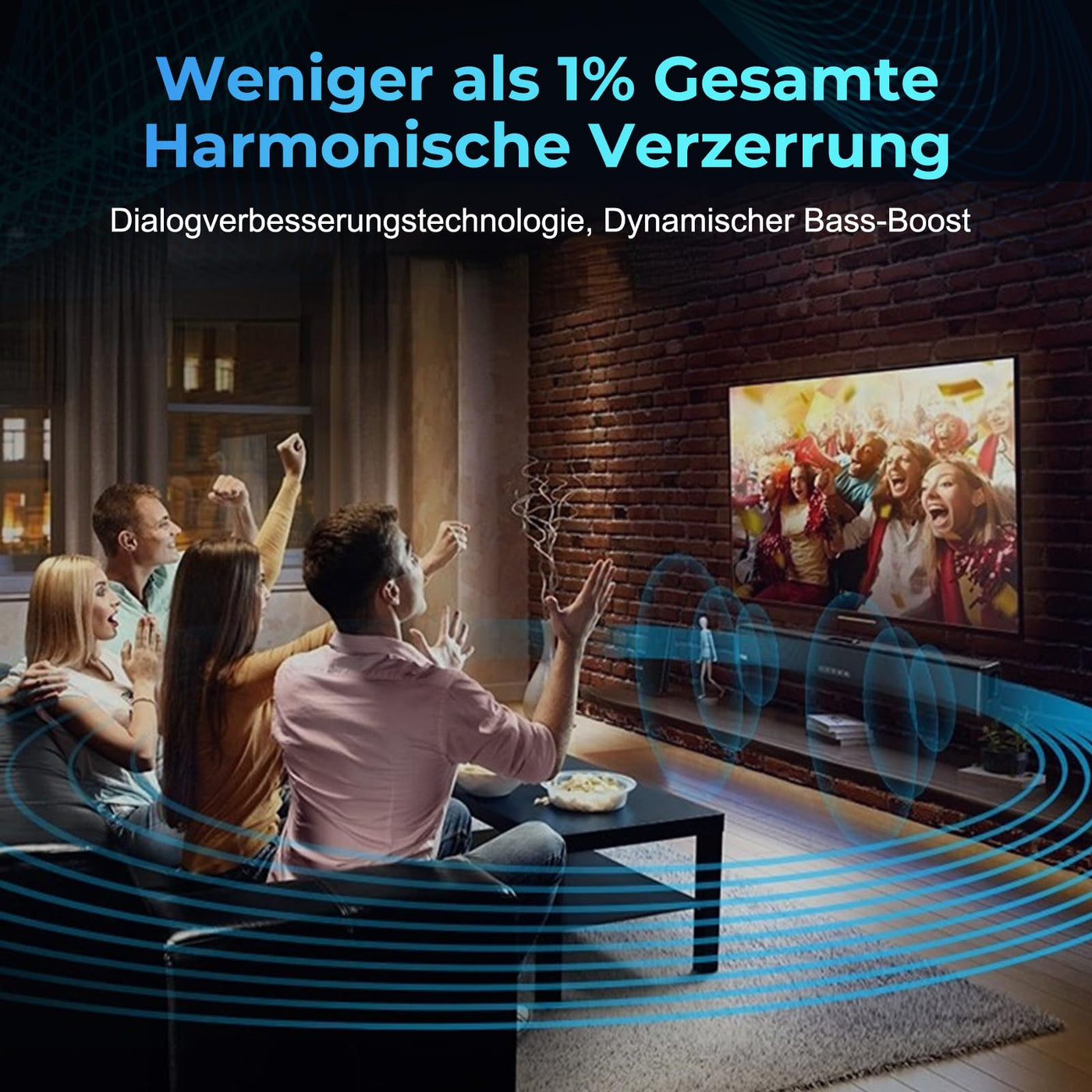 OXS S3 Soundbar für Fernseher, Heimkino-Audio mit Bluetooth 5.0, dynamischer Bass, 3D-Surround-Sound, Dialogverbesserung, AUX/optisch/koaxial kompatibel, mehrere Klangmodi, wandmontierbar