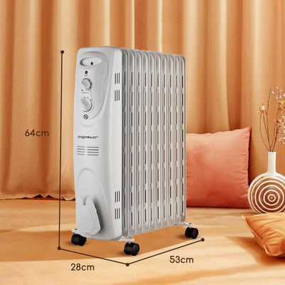 Aigostar Pangpang - 2300W Ölradiator energiesparend Heizkörper mit 11 Rippen, Radiatoren Elektrisch Heizung mit Thermostat, 3 Heizstufen, Elektroheizung Mobiler Ölgefüllte Heizkörper