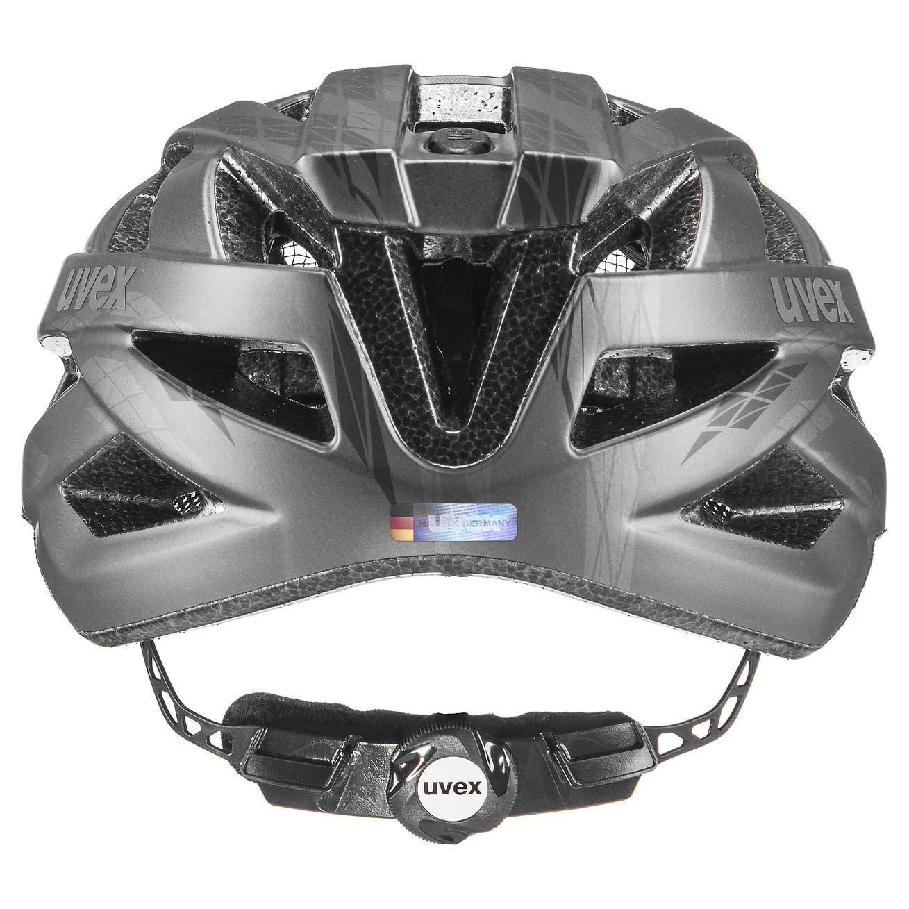 uvex i-vo cc - leichter Allround-Helm für Damen und Herren - individuelle Größenanpassung - erweiterbar mit LED-Licht - black-smoke matt - 52-57 cm