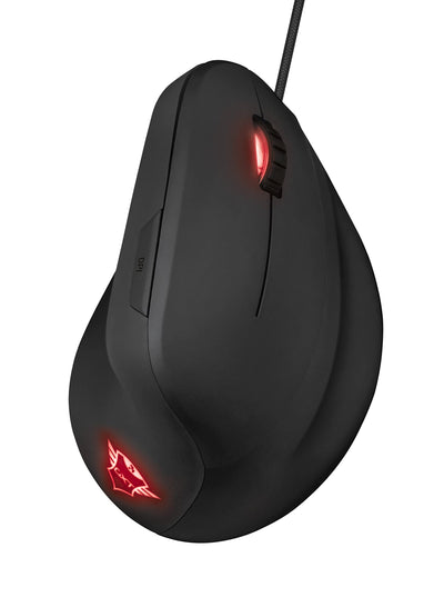 Trust Gaming GXT 144 Rexx Vertikale Gaming Maus, 10.000 DPI, 6-programmierbare Tasten, RGB LED-Beleuchtung, Ergonomisches Design Vorbeugung Gegen Mausarm/Tennisarm (RSI Syndrom) - Schwarz