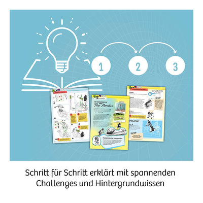 KOSMOS 621223 Flip-Monster, Dynamik-Bot, Roboter Bausatz mit innovativem Überschlagsantrieb, Spielzeug Roboter für Kinder ab 8 Jahre, Technik Bausatz, Experimentierkasten Technik